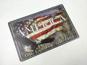 アメリカン風ブリキ看板 メタルプレート アメリカ 国旗 自由 星条旗 インテリアに