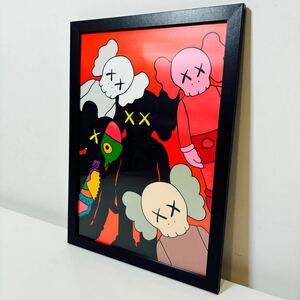 【額付きポスター】KAWS(カウズ)24ベアブリック(A4サイズ)