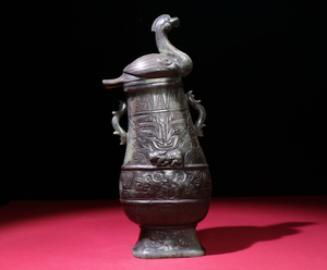 【徳】旧家蔵出『商代・和田玉・高古玉彫・玄鳥瓶 』古美術品 骨董品