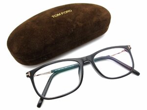 ★TOMFORD トムフォード　度入り 眼鏡 メガネ イタリア製 TF5398-F 001 ブラック/ゴールド系 54□16-145 ケースあり 中古品