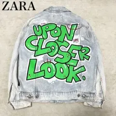 激レア　ZARA ペイントデニムジャケット　BTS ユンギ　ダメージ加工