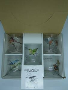 HOYA 森上義孝の日本の野鳥 バードウォッチャー ロックグラスセット 300ml 5種 NTS986A