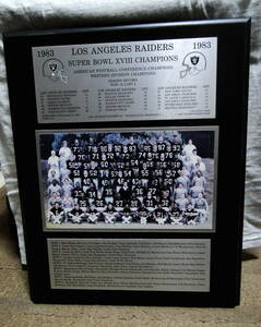 1983 LOS ANGELES RAIDERS SUPER BOWL XVIII CHAMPIONS 記念の盾