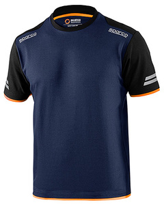 SPARCO（スパルコ） Tシャツ TECH-T-SHIRT ネイビーxオレンジ XLサイズ