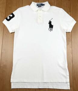 正規★POLO RALPH LAUREN ラルフローレン　ビッグポニー 半袖ポロシャツ/ナンバリング刺繍入り/カスタムスリムフィット/Sサイズ