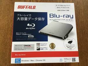 美品です!! BUFFALO BRXL-PTV6U3-SVB ポータブルブルーレイドライブ　シルバー