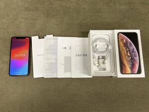 ★Apple★ iPhone Xs 256GB ゴールド Apple バッテリー純正品未交換 イヤホン未使用 アイフォーン ドコモ DOCOMO スマホ