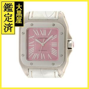 Cartier　カルティエ　時計　サントス　100MM　限定モデル　W20133X8　SS/革　自動巻き式　2148103641497　【437】