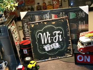 送料込 レトロ ブリキ 看板 サイン WIFI アンティーク インテリア 雑貨 飾り 壁掛け 部屋 アメリカン リビング お店 ガレージ バー カフェ