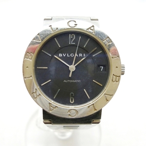 A24-728　ブルガリ　ブルガリブルガリ　腕時計　BB33SS　L9206　自動巻き　シルバー×ブラック文字盤　黒　SS　デイト　※バックルジャンク