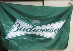 緑白『特大A』激渋■新品バドワイザーBudweiser 　ビールBEER　アメリカUSフラッグ　旗バナー　広告宣伝　テナント　BAR飲食レストラン◆US