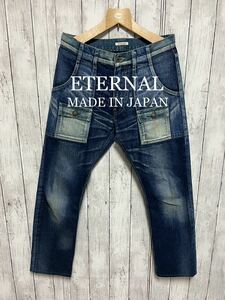 ETERNAL ユーズド加工デニムブッシュパンツ！日本製！