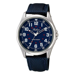 同梱可能 シチズン ファルコン 腕時計 日本製ムーブメント ナイロン/革ベルト ネイビー/紺 QB38-315/2105 メンズ 紳士
