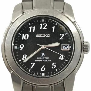 SEIKO セイコー BRIGHTZ ブライツ 腕時計 5J22-0D40 KINETIC キネティック 自動巻き AUTO RELAY アナログ ブラック シルバー カレンダー
