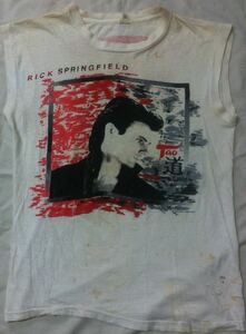 リック・スプリングフィールド★ノースリーブ Tシャツ 1985年 ビンテージ TAO 道 RICK SPRINGFIELD ロック バンドTシャツ
