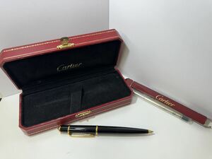 【45941.0516Y】中古品　☆　ジャンク？　Cartier　ディアボロ　ドゥ　ツイスト式ボールペン　サファイア　ブラック×ゴールド　