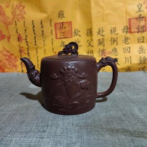 極細工 旧蔵 宜興紫砂壺 朱泥 名家手作壺 顧景舟 茶壺 煎茶道具 茶具 茶道品 置物 擺件 中国美術 装飾 収蔵 コレクションsux151