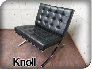 展示品/Knoll/最高級/ミースファンデルローエ/Barcelona Chair/バルセロナチェア/黒総革/デザイナーズモダン/1人掛けソファ/125万/eee5804k