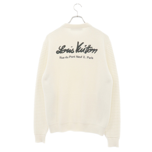 ルイヴィトン 20SS Back Logo Jacquard Knit Sweater RM201M TBY HIN11W バックロゴ刺繍ジャガードニットセーターセーター アイボリー