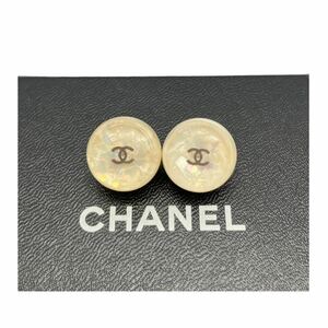 【良品】シャネル CHANEL 00T ココマーク ロゴ イヤリング オフホワイト