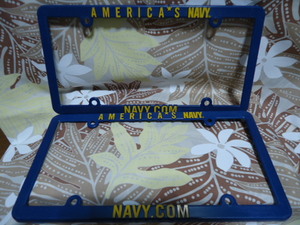 即決　ＵＳ　U.S. NAVY　オリジナル　ライセンス　ナンバープレート　カバー　２枚セット