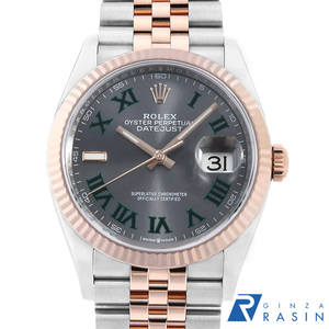 ロレックス デイトジャスト36 126231 スレート グリーンローマ 5列 ジュビリーブレス ランダム番 中古 メンズ 腕時計　