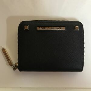 レベッカミンコフ　ラウンドファスナー コンパクトウォレット小銭入れ カードケースコインケース ブラック レザー REBECCA MINKOFF