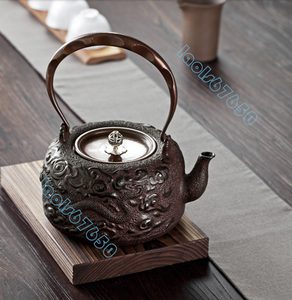 鋳鉄製鉄瓶 提梁鉄瓶 やかんを沸かす お茶の道具 ティーポット 手作り コーティングなし 老鉄瓶 1600ML