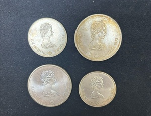 1976年 カナダ 4枚 モントリオールオリンピック 10ドル 5ドル 銀貨 総重量145.6g 1974 エリザベス 五輪 海外 記念硬貨