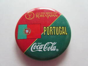 古い缶バッチ　コカ・コーラ　2002FIFA WORLD CUP　PORTOGAL
