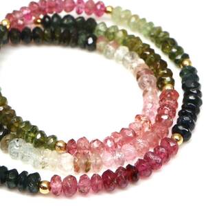 ◆K18 天然トルマリンネックレス◆A 約9.8g 約42.0cm tourmaline jewelry necklace jewelry ジュエリー DF0/EA0