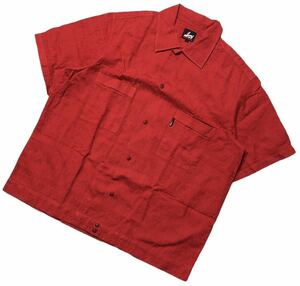 ● RED EAR レッドイヤー ポールスミス ● ネイティブ 織柄 半袖 ボックスシャツ レッド M
