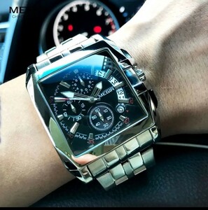 新品　メンズ腕時計　アナログ　オマージュ　ビジネスウォッチ　防水腕時計　ステンレス　カレンダー　ステンレス　防水腕時計E1751