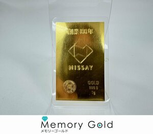 ◎徳力　純金　K24(999.9)　1gプレート　ラミネート加工　日本生命創業100年　S32974