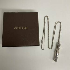 KSB005-60◆ GUCCI／グッチ バンブー シルバー 925刻印 ロングネックレス 総重量44.10g 箱・袋あり