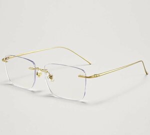 送料無料　超軽量　フチなし ツーポイント　メガネフレーム　タテ眼鏡　レンズ交換可能　男女兼用　 sc0267