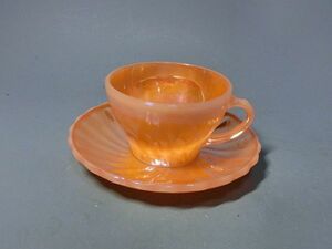 472153 ファイヤーキング 製 ピーチラスター カップ&ソーサー③(オレンジ)