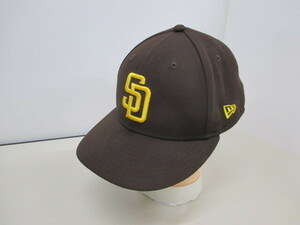 5044FNZ◎NEW ERA ニューエラ 59FIFTY MLB SD サンディエゴ・パドレス キャップ 帽子 ブラウン◎中古