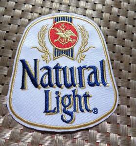 USBR白◆新品　Natural Light ナチュラル ライト ビール　アメリカ　BEER　刺繍ワッペン（パッチ）◆◇◆激シブ■洋服・衣類DIY