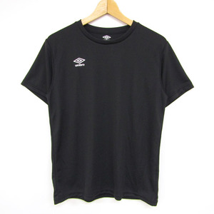 アンブロ 半袖Tシャツ 無地 ワンポイントロゴ スポーツウエア メンズ Lサイズ ブラック UMBRO