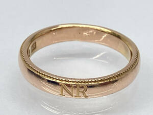 ニナリッチ【NINA RICCI】ゴールドリング K18刻印 約11号 総重量4.2g NRロゴ シンプルデザインレディース 現状品