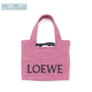 新作 Sランク LOEWE ロエベフォントミニ サンセットピンク ラフィアヤシ 