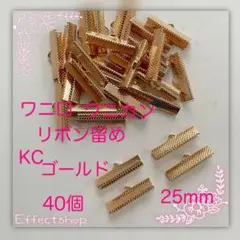 ワニ口 ワニカン リボン留め25mmKC