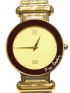 Pierre Cardin ピエールカルダン CR-MRO-5 腕時計 QZ クォーツ式 ゴールド文字盤 アナログ 稼働品 メンズ腕時計 2針 SWISS MADE 動作品