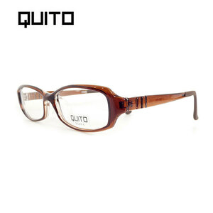 【度付きレンズ込み】QUITO 超軽量 メガネ フレーム ブラウン 眼鏡 めがね 伊達眼鏡