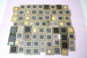 F5271【都市鉱山】 CPU73個セット金メッキ 基板 /金抽出/研究用＆実験用などに