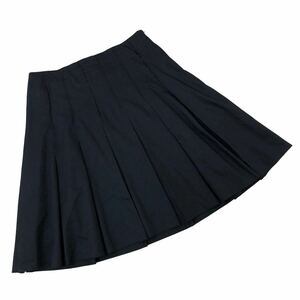 B352 大きいサイズ UNTITLED アンタイトル プリーツスカート フレアスカート 膝丈 スカート ボトムス 綿 100% ブラック レディース 44