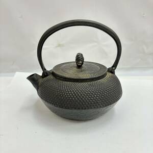 【コレクター必見！】☆南部鉄器 鉄瓶☆茶道具／急須／アンティーク／茶器／岩鋳／あられ模様／骨董品／現状品／CA0