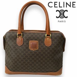 k56 CELINE セリーヌ マカダム柄 ハンドバッグ ミニボストン レザー トートバッグ 鞄 ヴィンテージ レディース 正規品