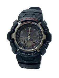 CASIO◆ソーラー腕時計/アナログ/ステンレス/GRY/BLK/GW-1500A